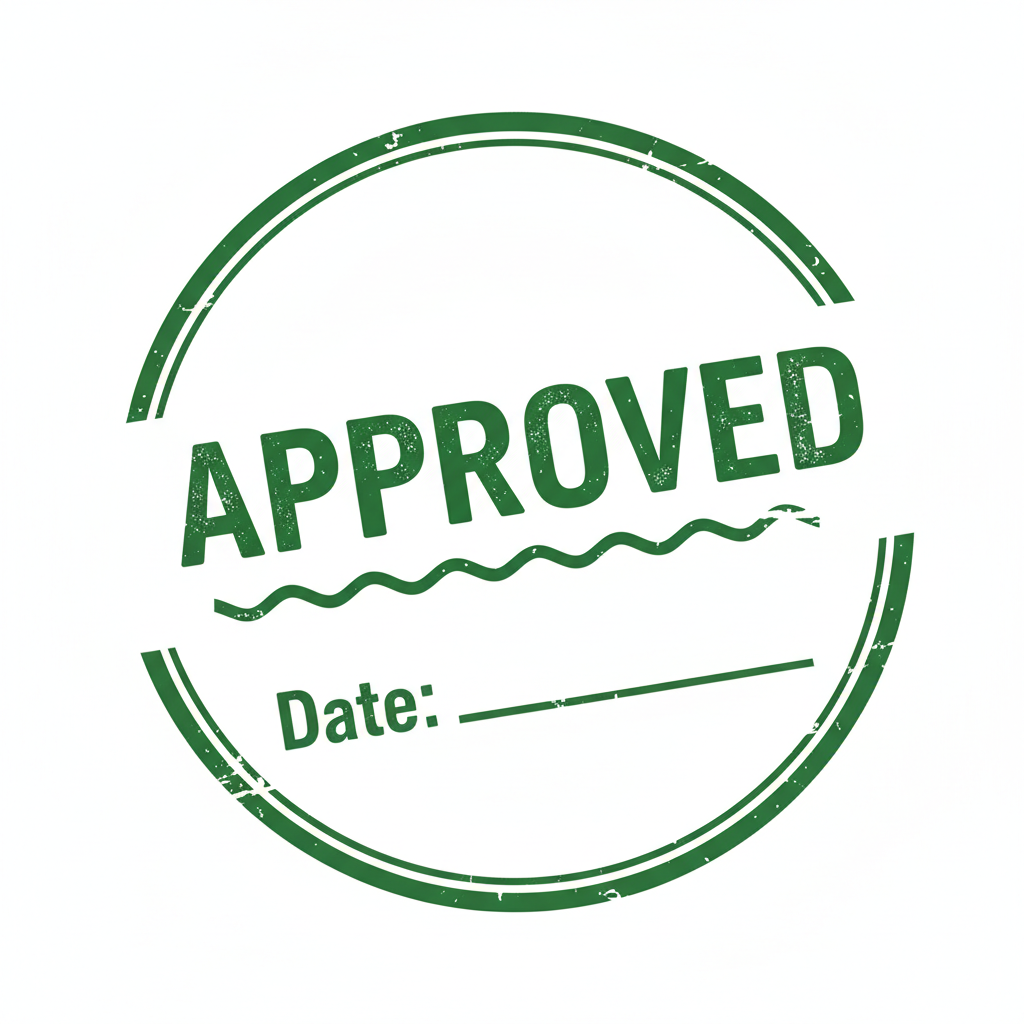 approved stamp green ink rubber stamp illustration