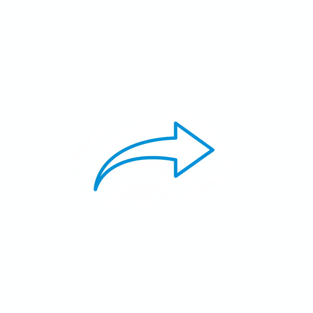 minimalist icon arrow moving forward thin blue line
