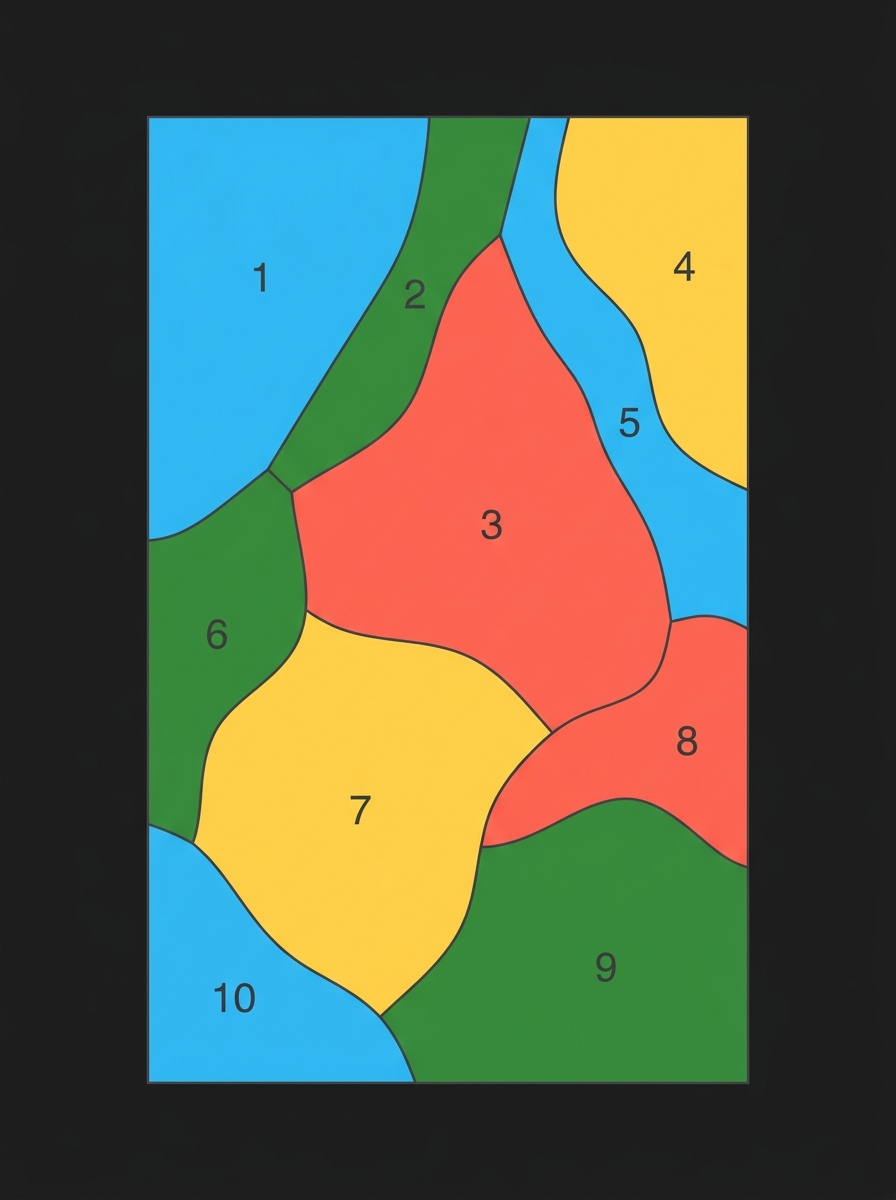 Colorful planar map illustration
