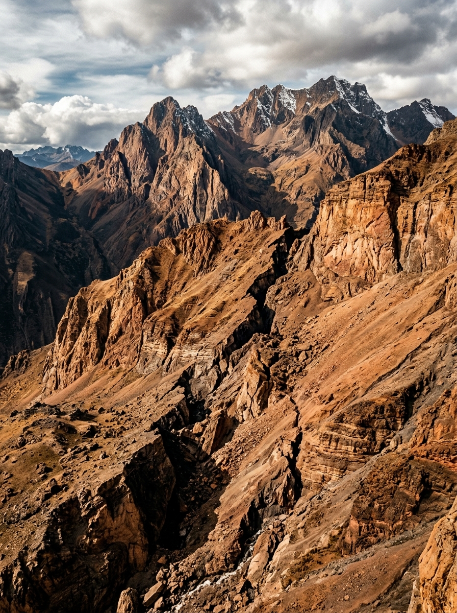 Paisaje dramático de la cordillera de los Andes