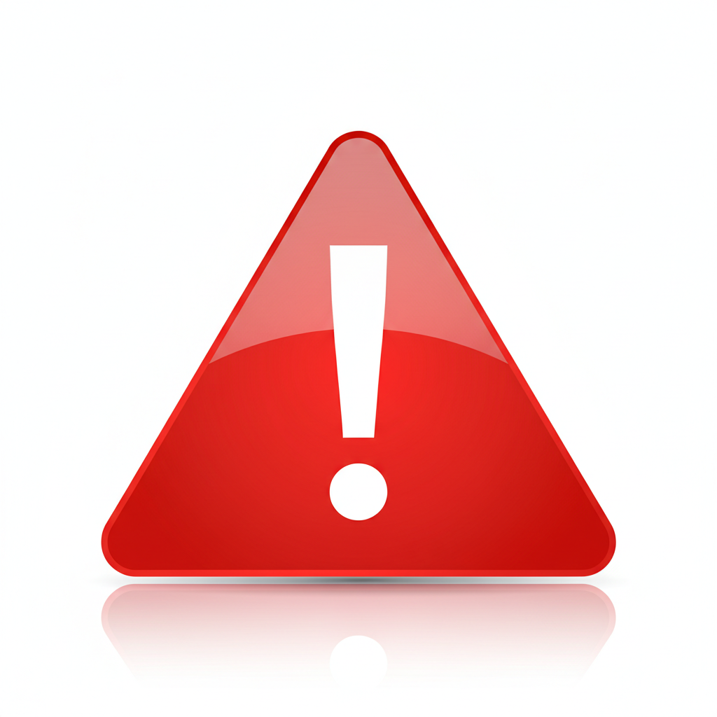 red warning triangle icon symbol minimal