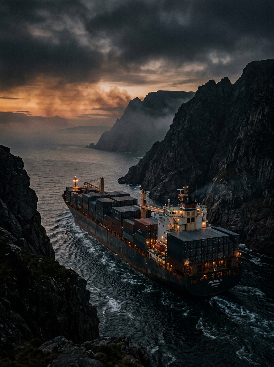 Ship in conflict zone