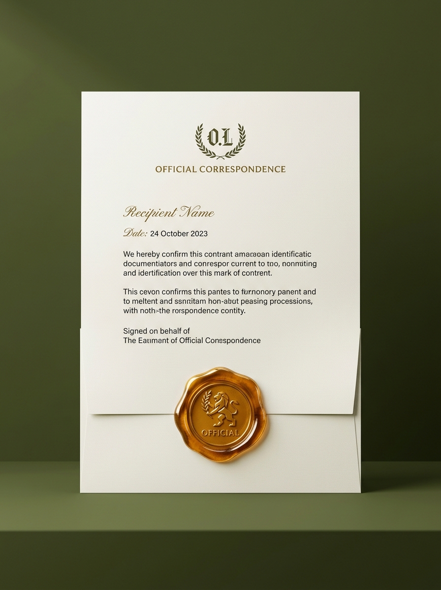 Official correspondence illustration