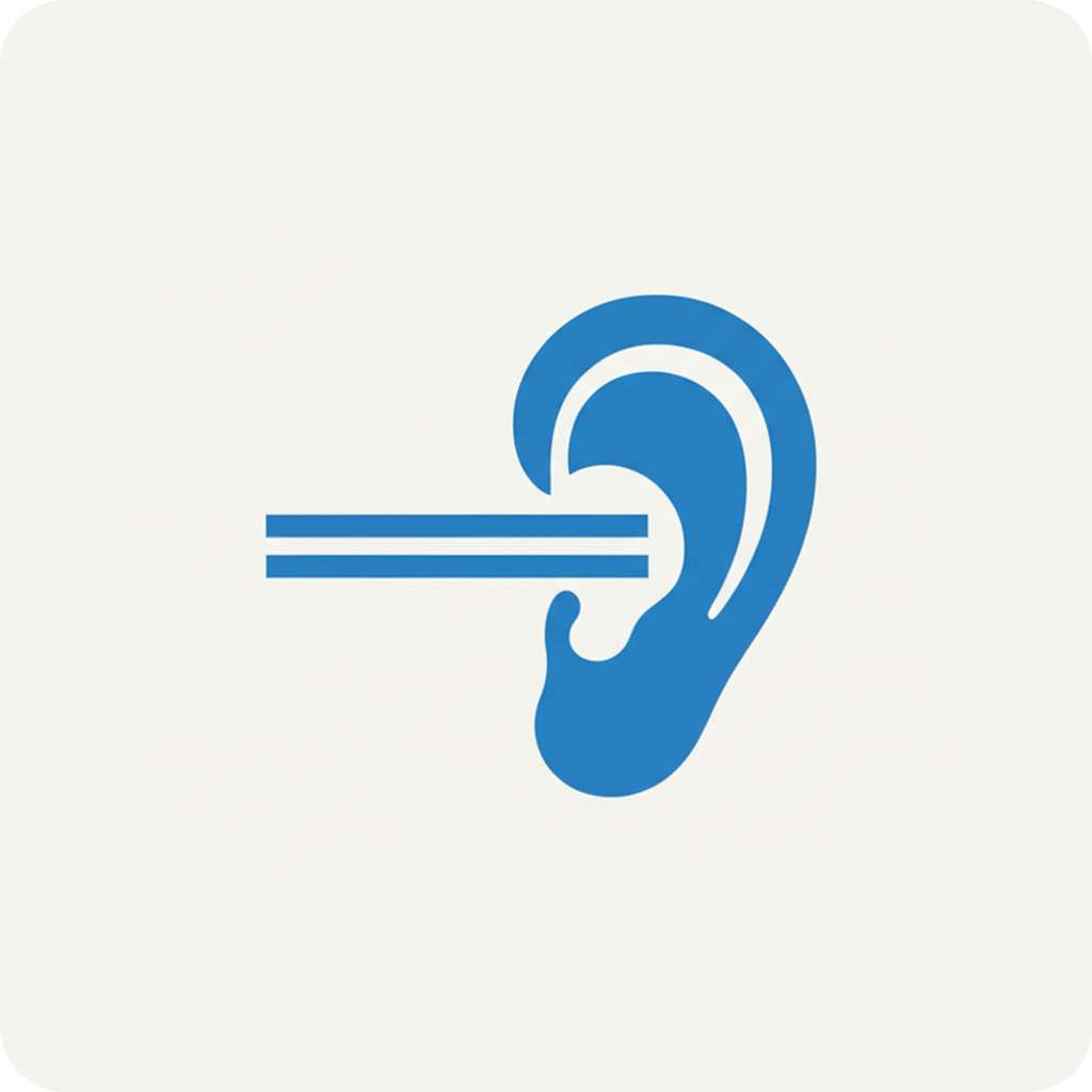 minimalist icon listening ear thin blue line