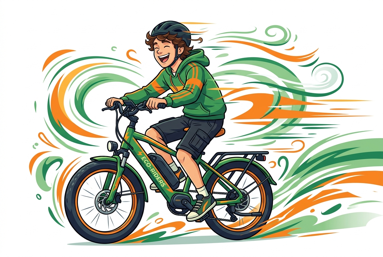 Happy student on scooter