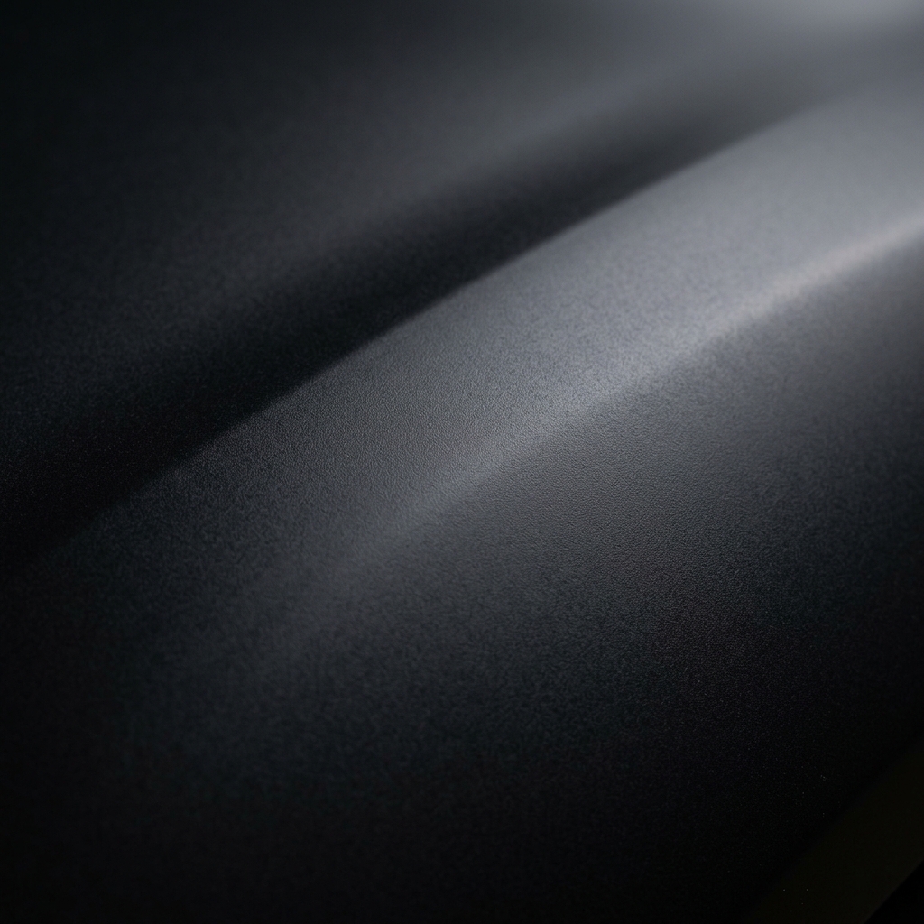Matte black vinyl finish