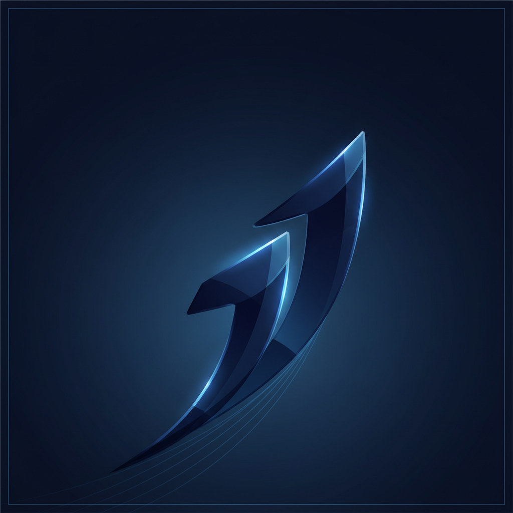 Minimalist abstract concept of success and partnership, dark blue theme