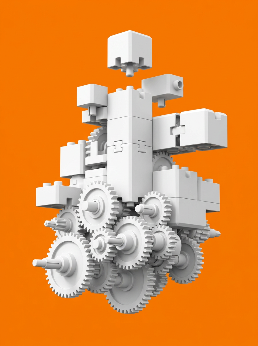 Modular blocks illustration adapting structure