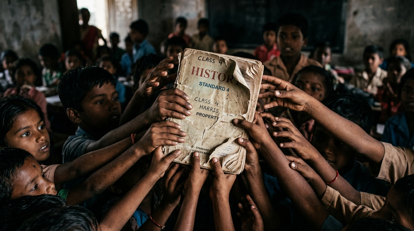 Children reaching for a book