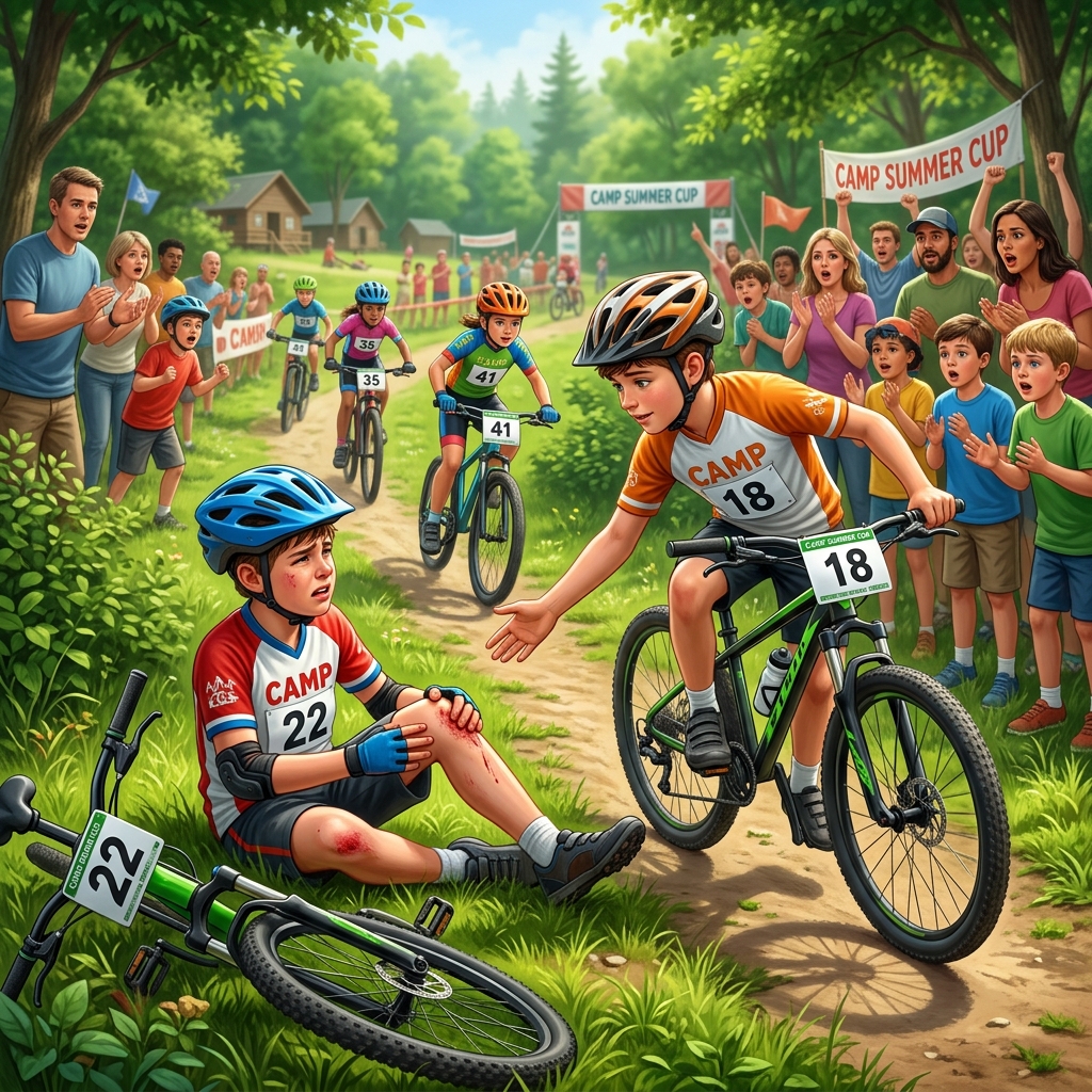 Bicycle accident scene