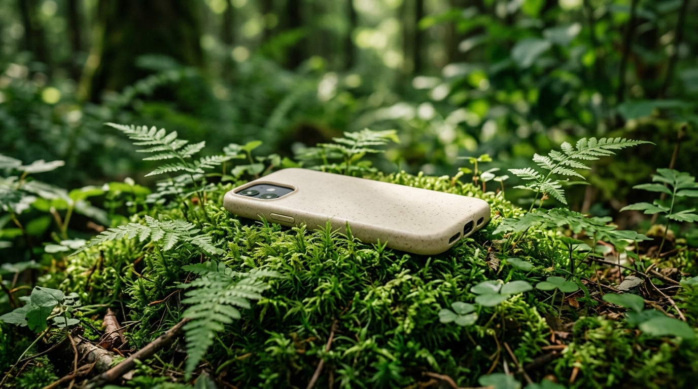 EcoCase phone case on moss
