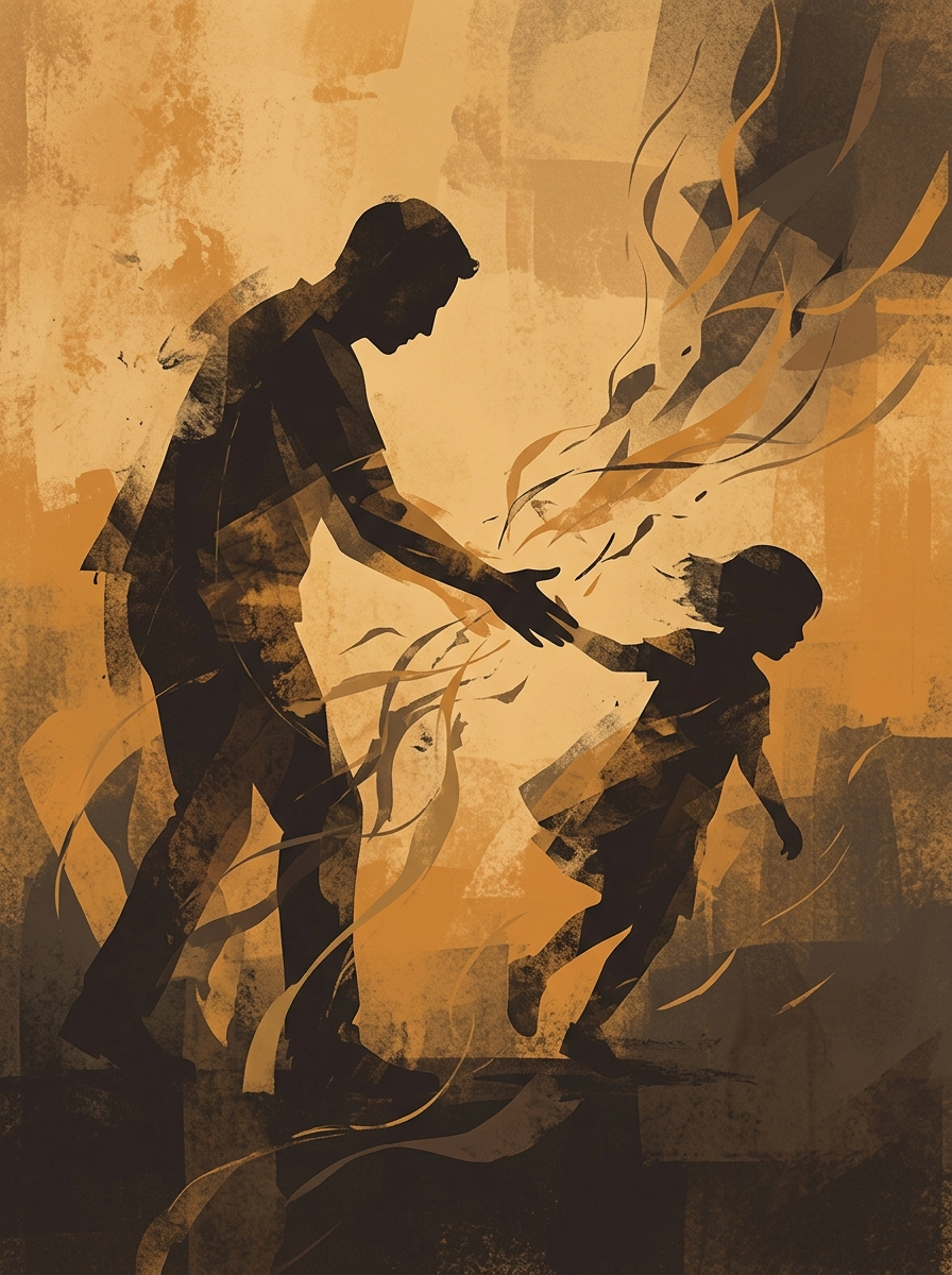 Abstract illustration of separation and grief