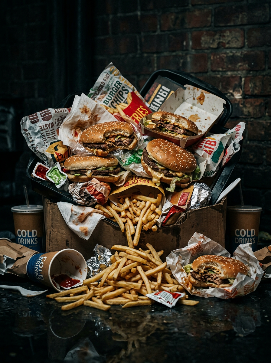 Fast Food Waste Background