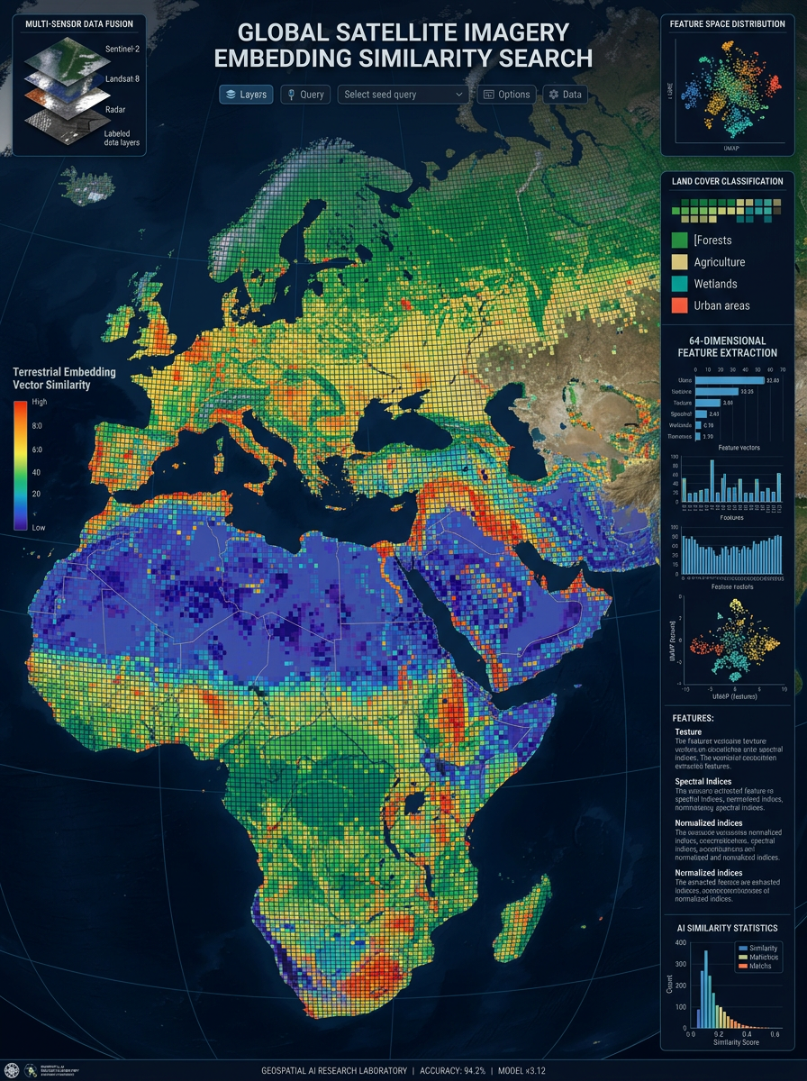 Global Satellite Imagery Embedding Map