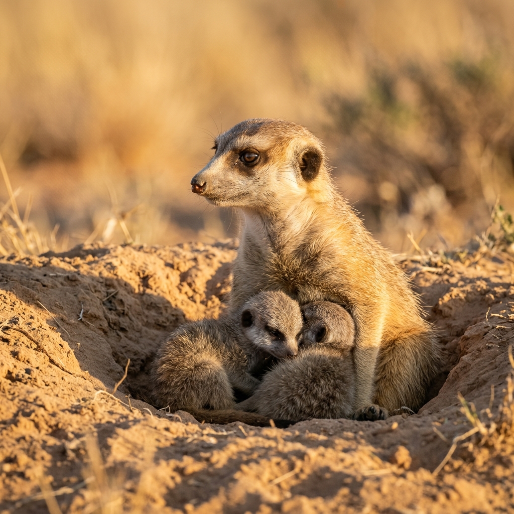 Meerkat close-up in the Kalahari