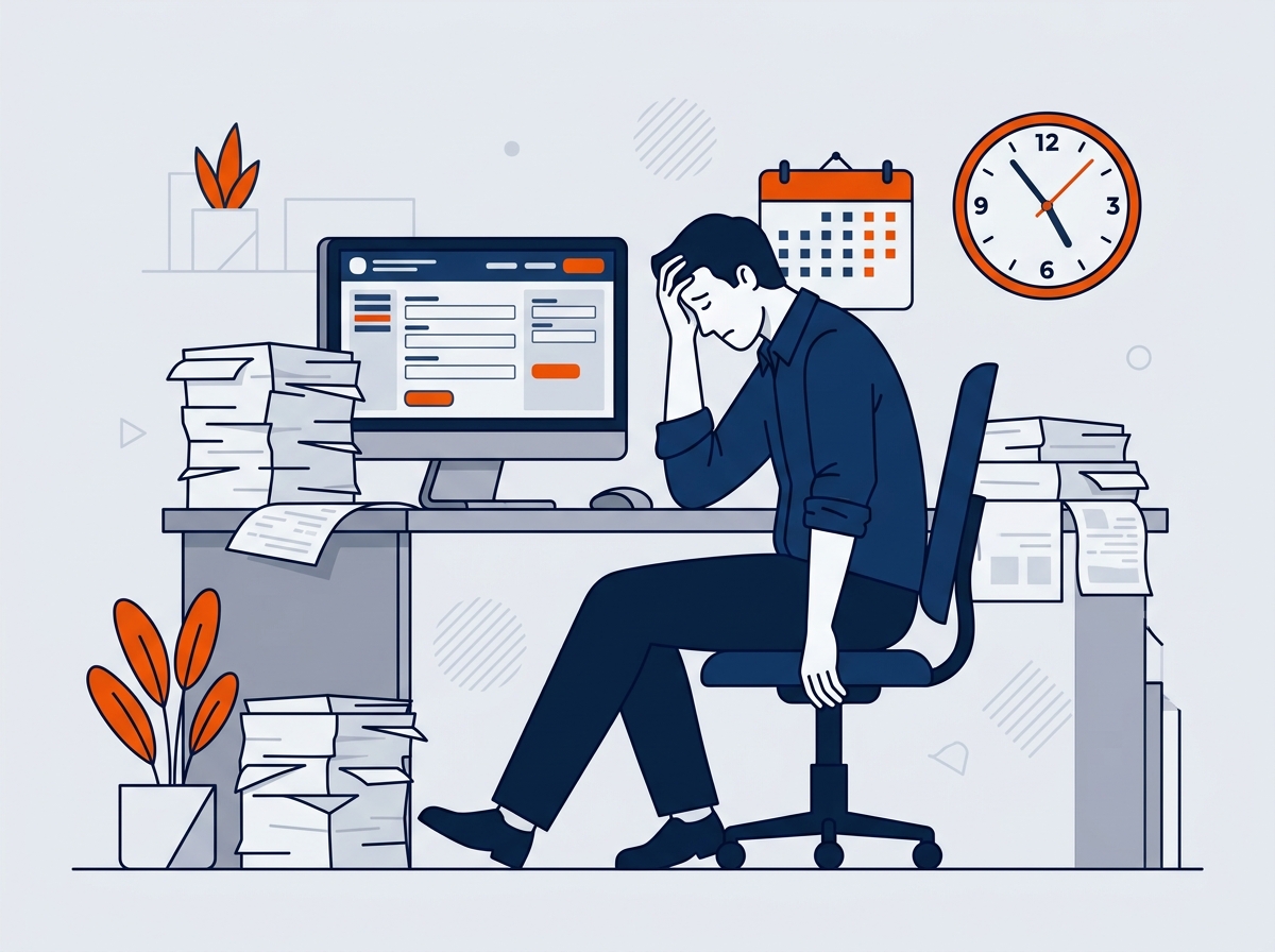 Tired worker illustration