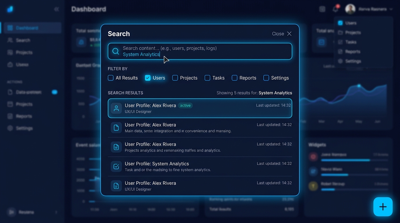 Global Search Modal Mockup