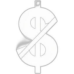 Crossed out money icon