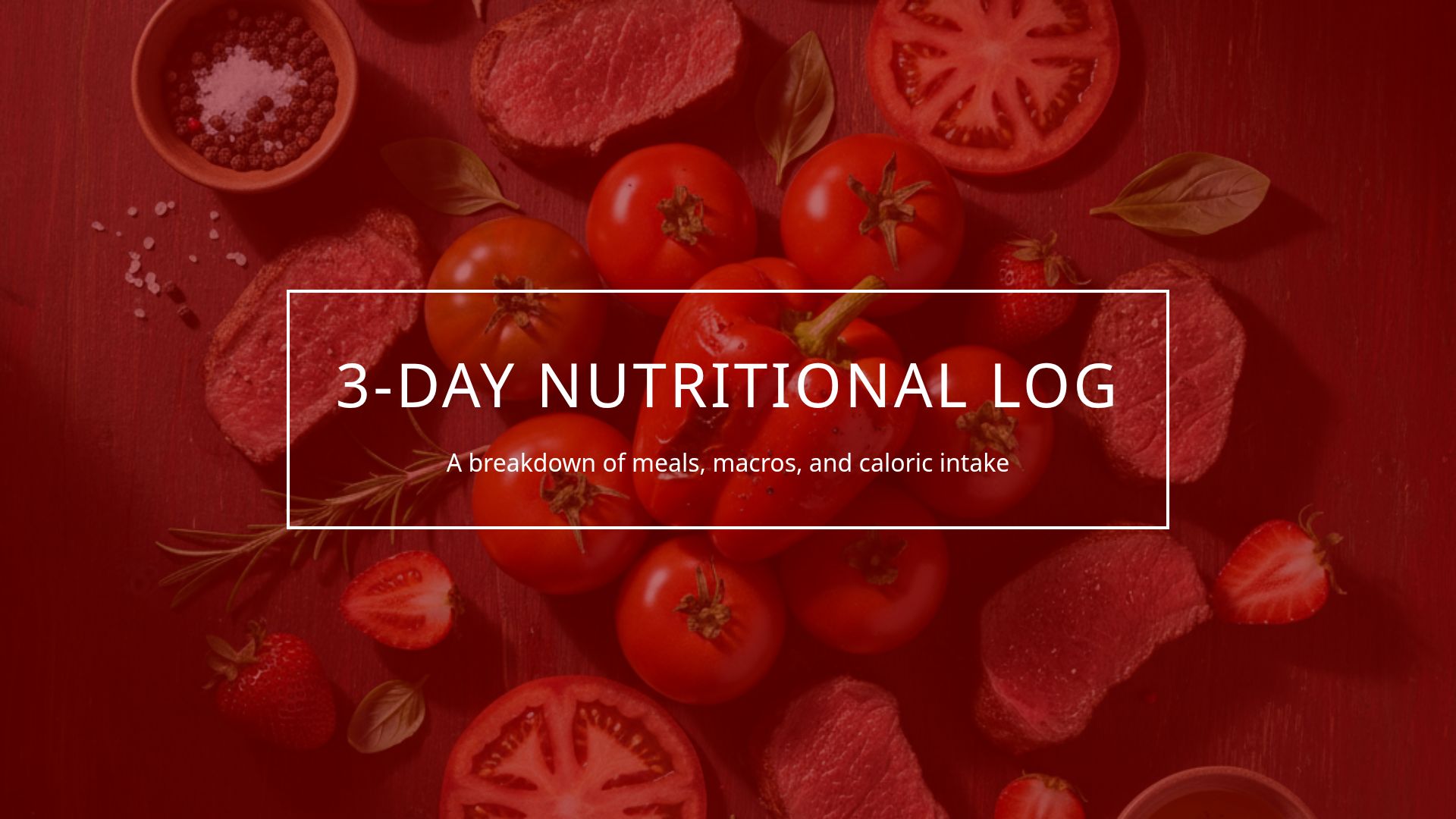 3-Day Nutritional Log: Meal Tracking & Macronutrient Guide