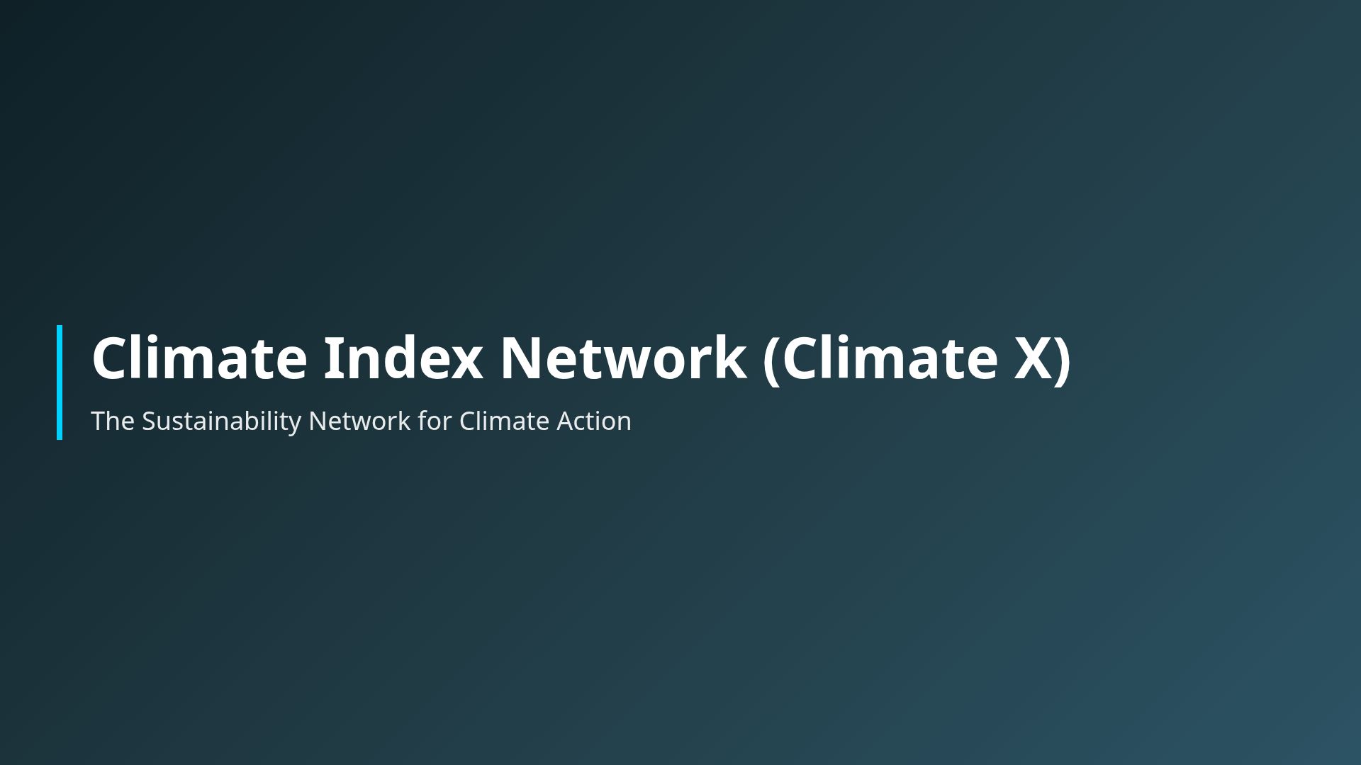 Climate Index Network: Blockchain Solutions for Sustainability