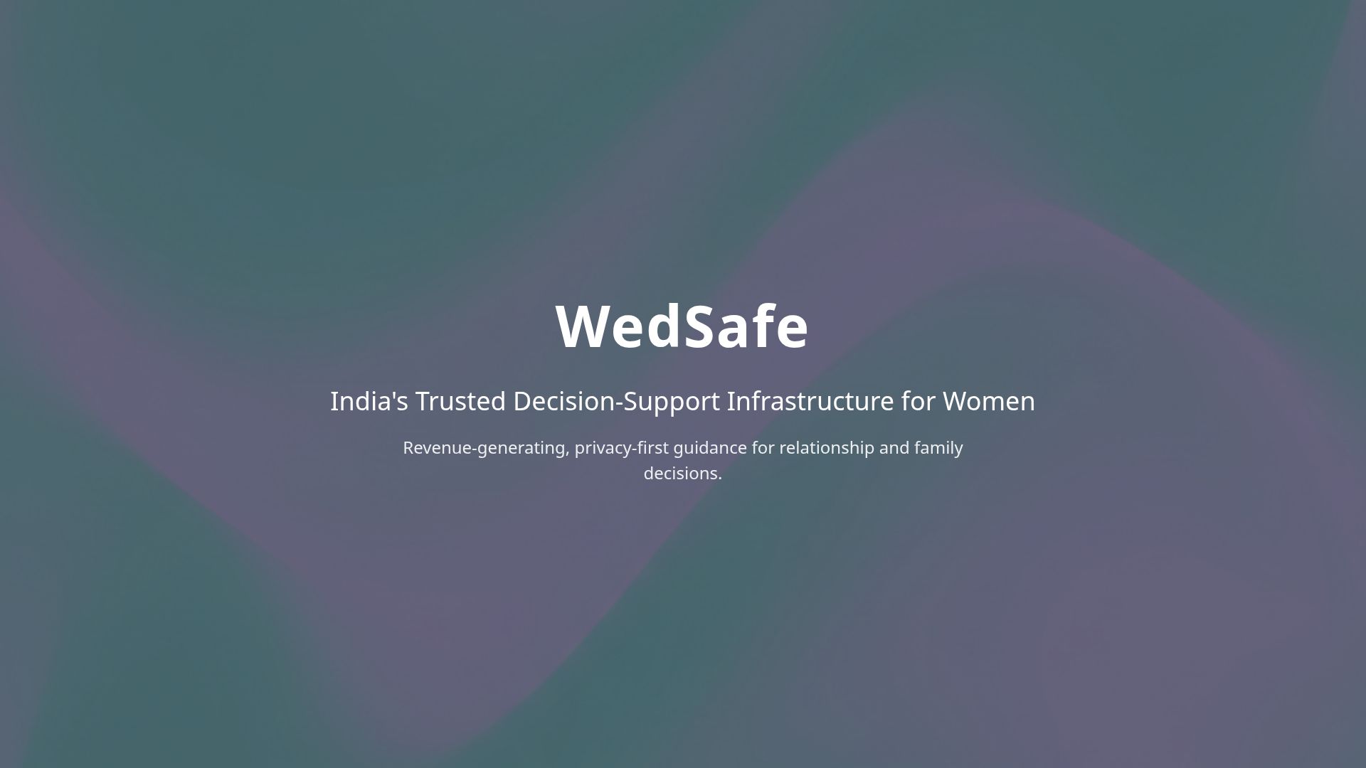 WedSafe: Privacy-First Decision Support for Women in India