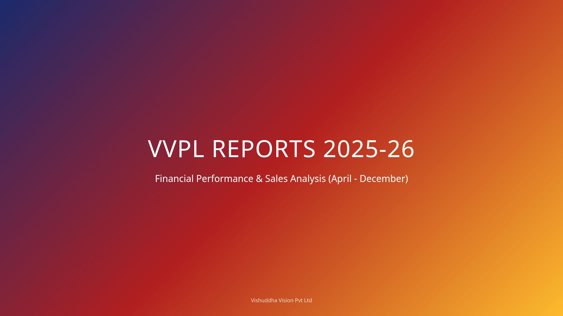 VVPL Financial Performance & Sales Analysis 2025-26