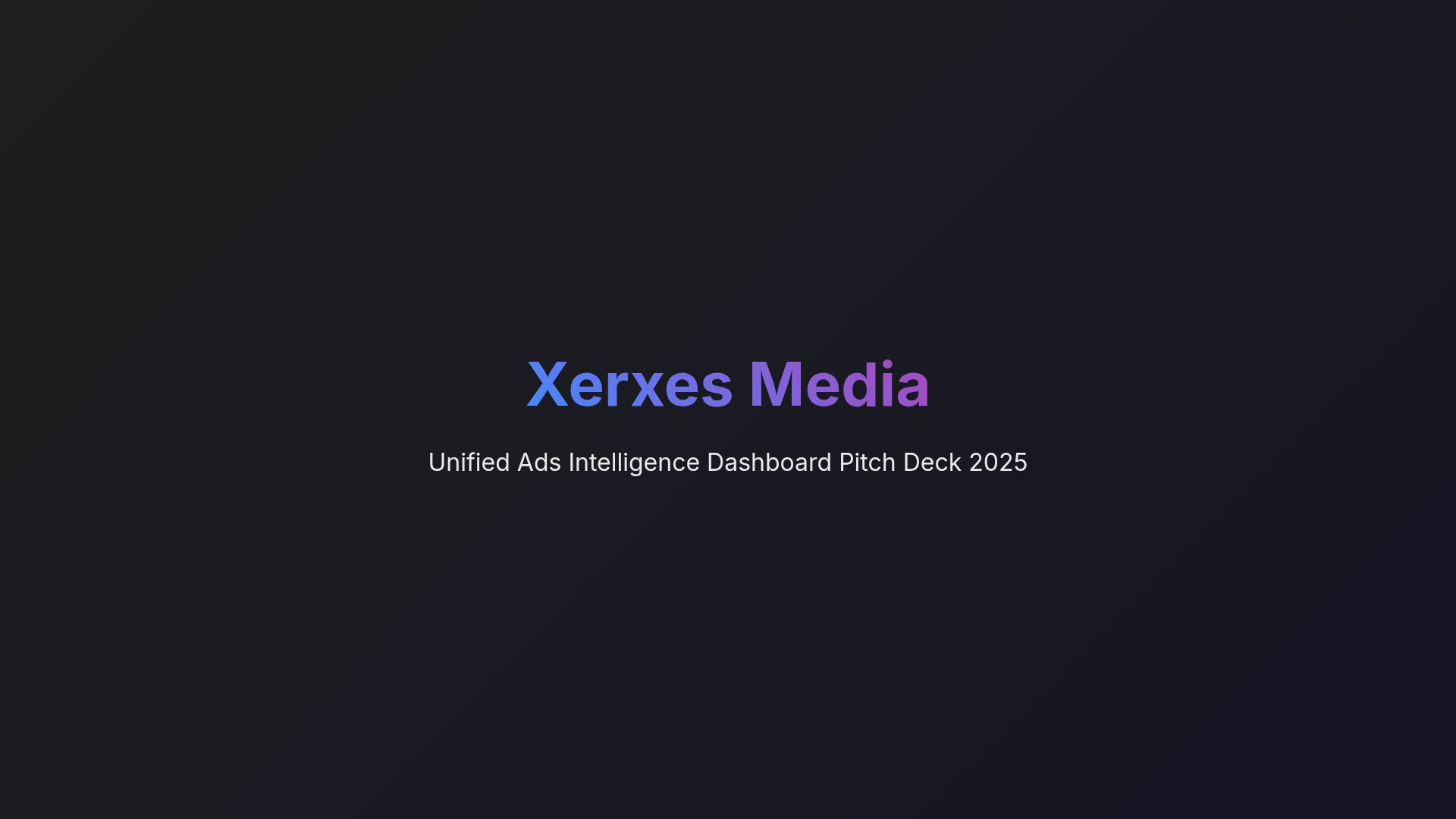 Xerxes Media: Unified Ads Intelligence Pitch Deck 2025
