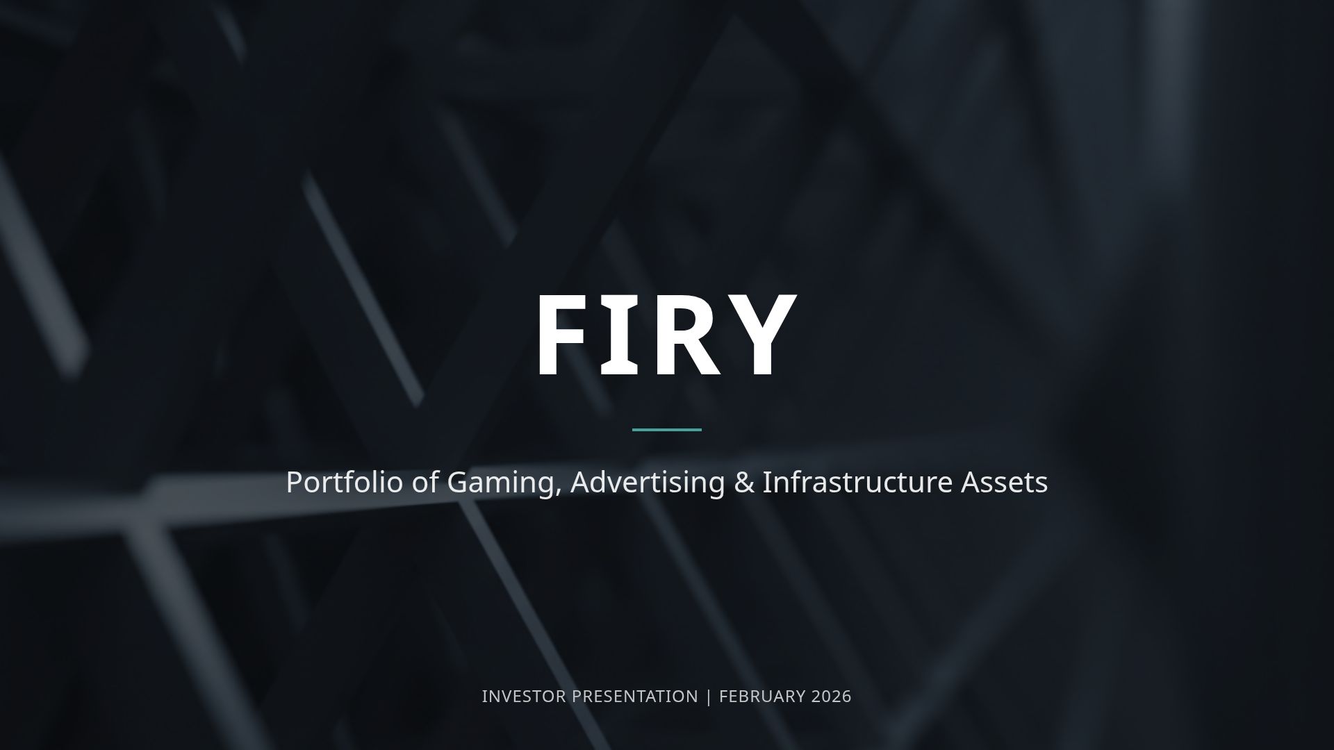 FIRY Gaming & Ad-Tech Investor Presentation February 2026