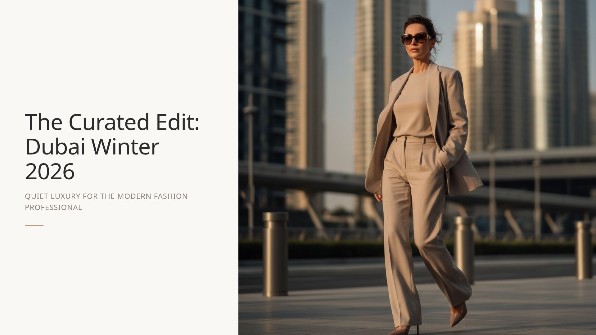 Dubai Winter 2026: Quiet Luxury Wardrobe for Professionals