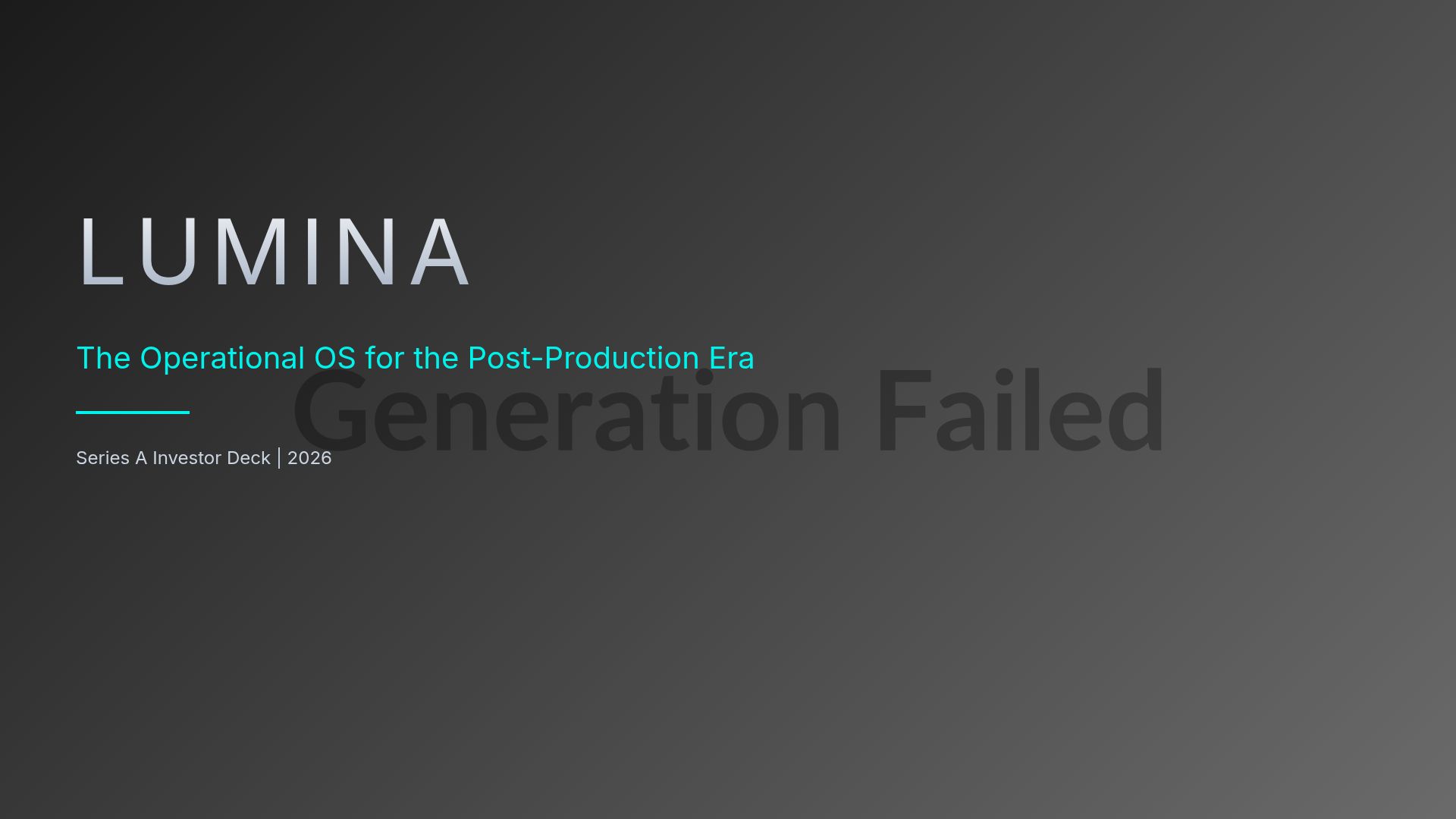 Lumina: AI-Driven Video Editing Platform Pitch Deck