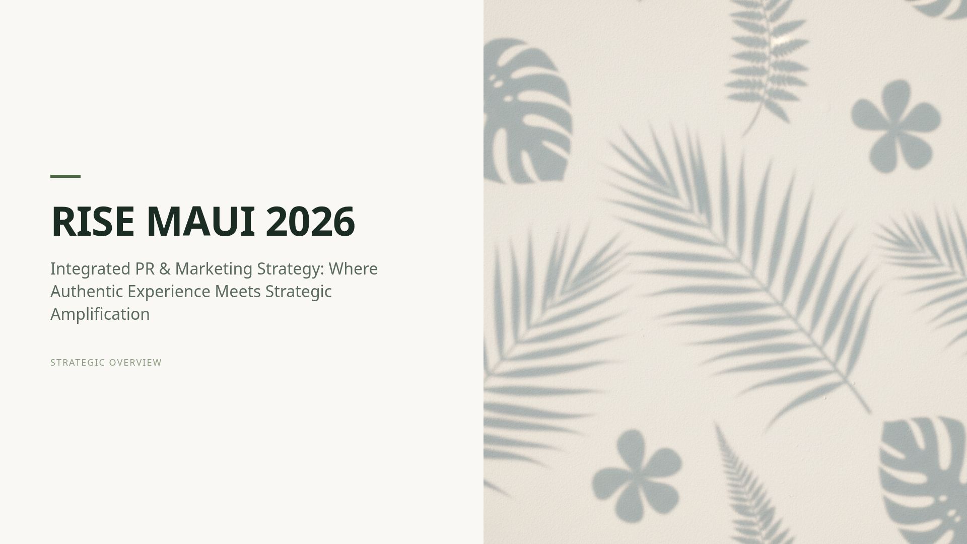 RISE Maui 2026: Sustainable Marketing & PR Strategy