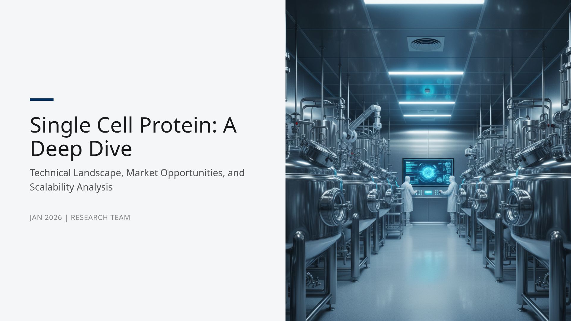 Single Cell Protein: Market, Technology, and Scalability