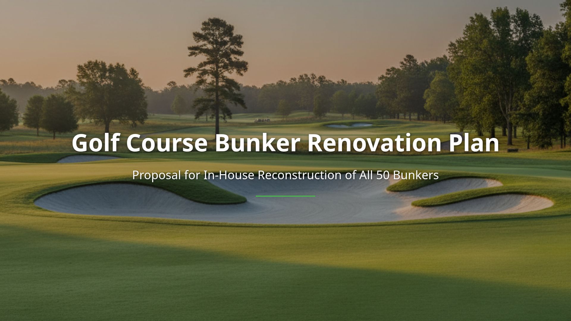 Golf Course Bunker Renovation Plan: In-House Strategy