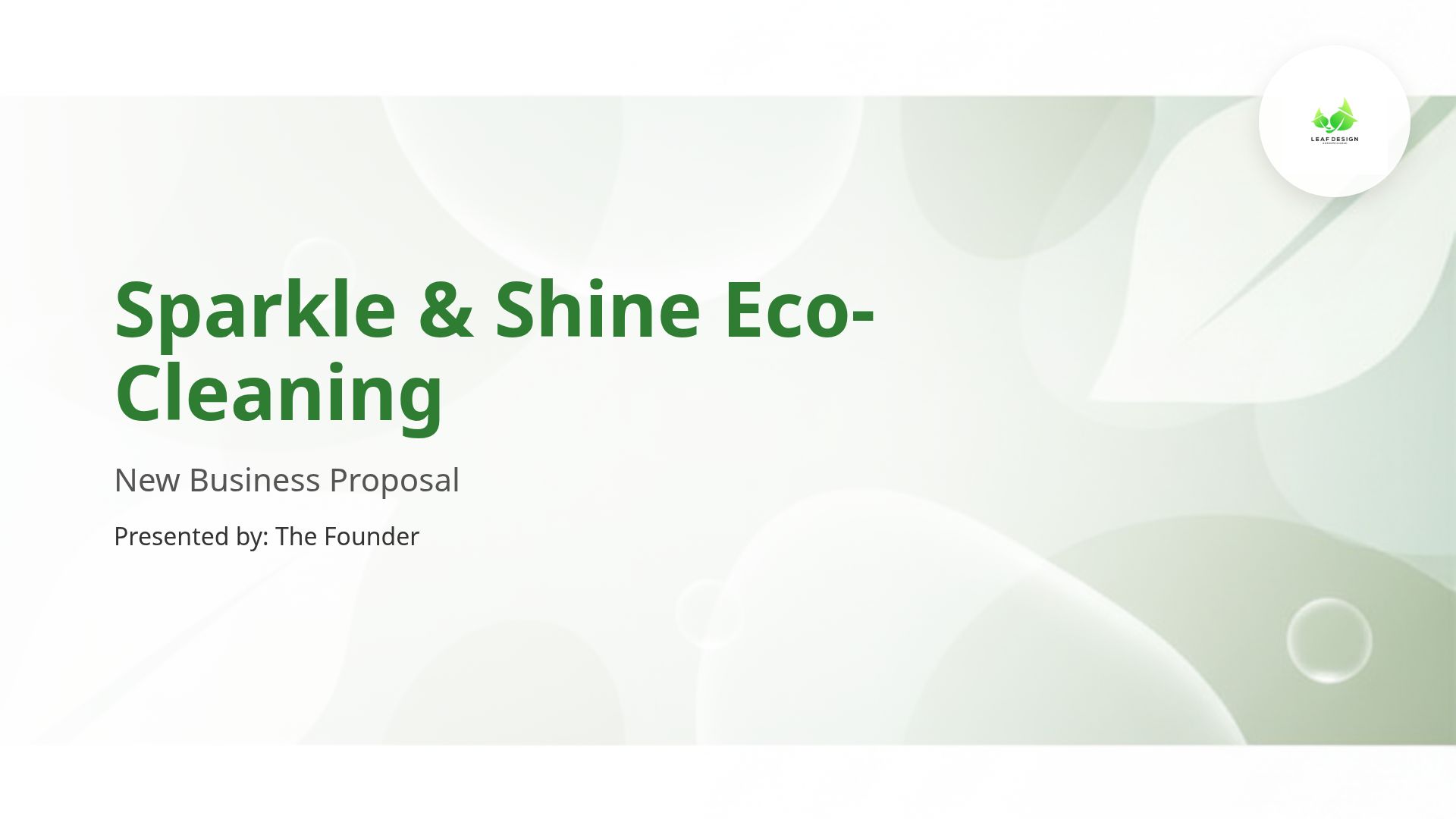 Eco-Cleaning Business Plan: Sparkle & Shine Proposal