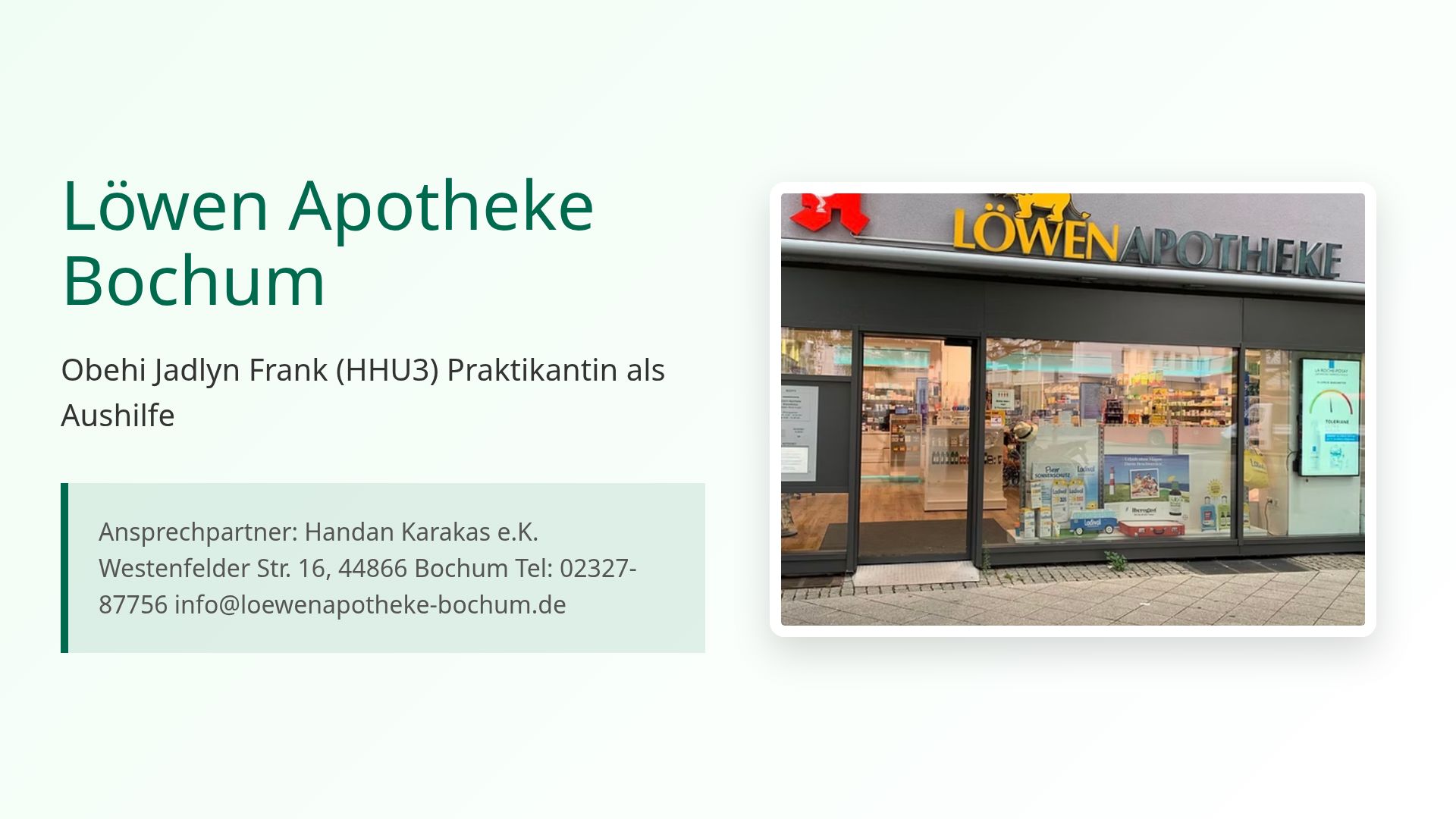 Praktikum in der Löwen Apotheke Bochum: Einblicke & Berufe