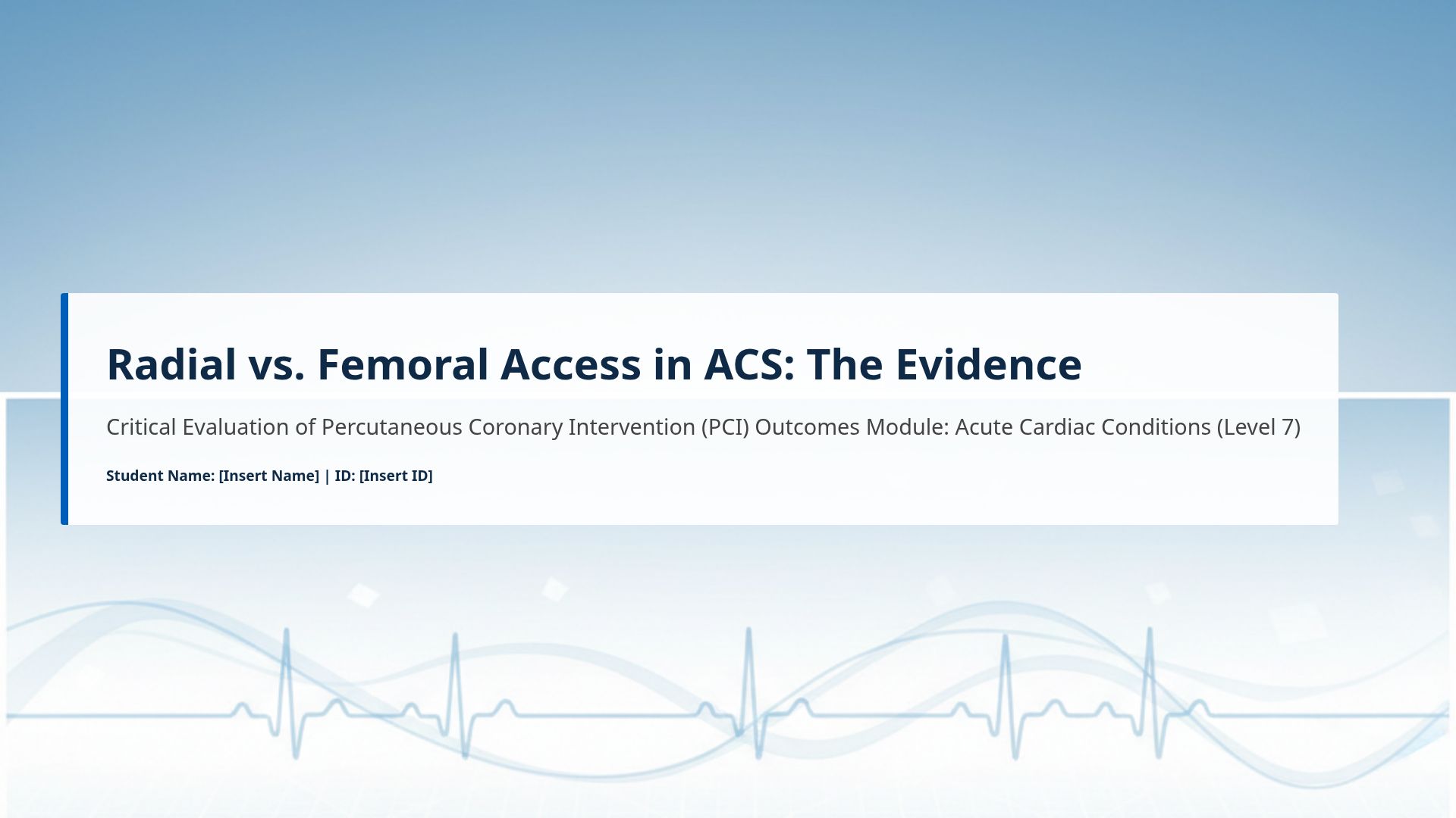 Radial vs. Femoral Access in ACS: Clinical Evidence and PCI Outcomes
