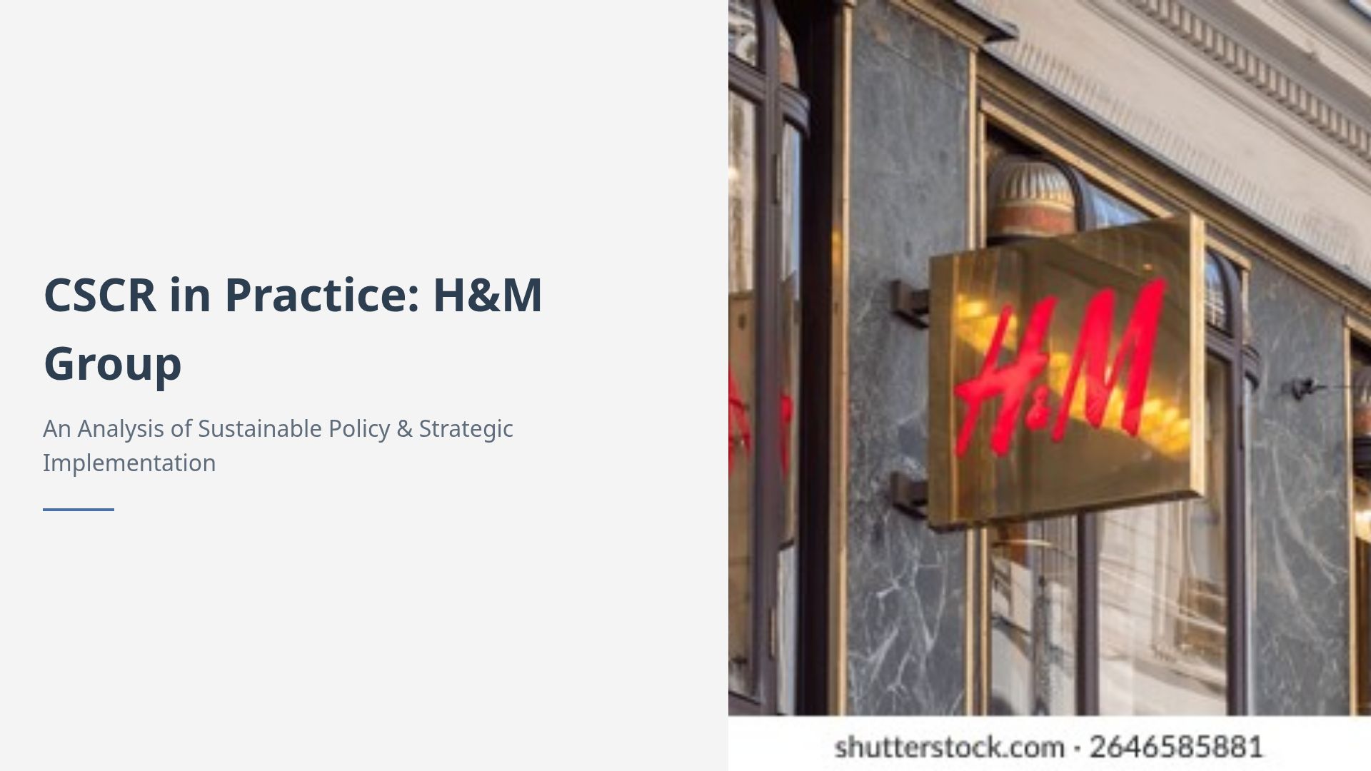 H&M Sustainable Strategy & UN Global Compact Analysis