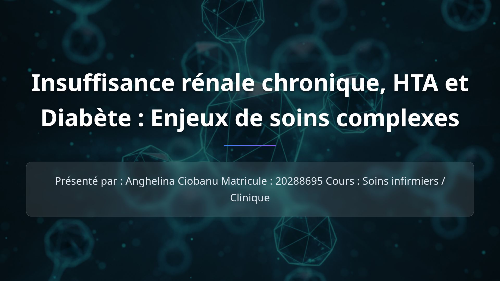 Gestion de l'Insuffisance Rénale et Perte d'Autonomie