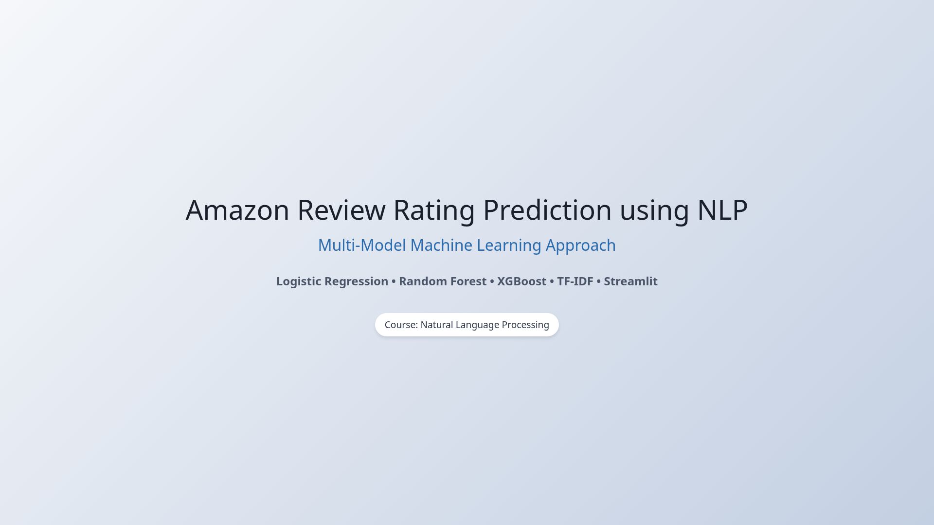 Amazon Review Rating Prediction with NLP and Machine Learning