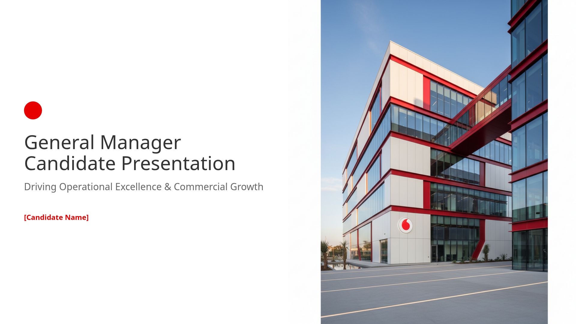 Vodafone General Manager Strategy: Operations & Growth