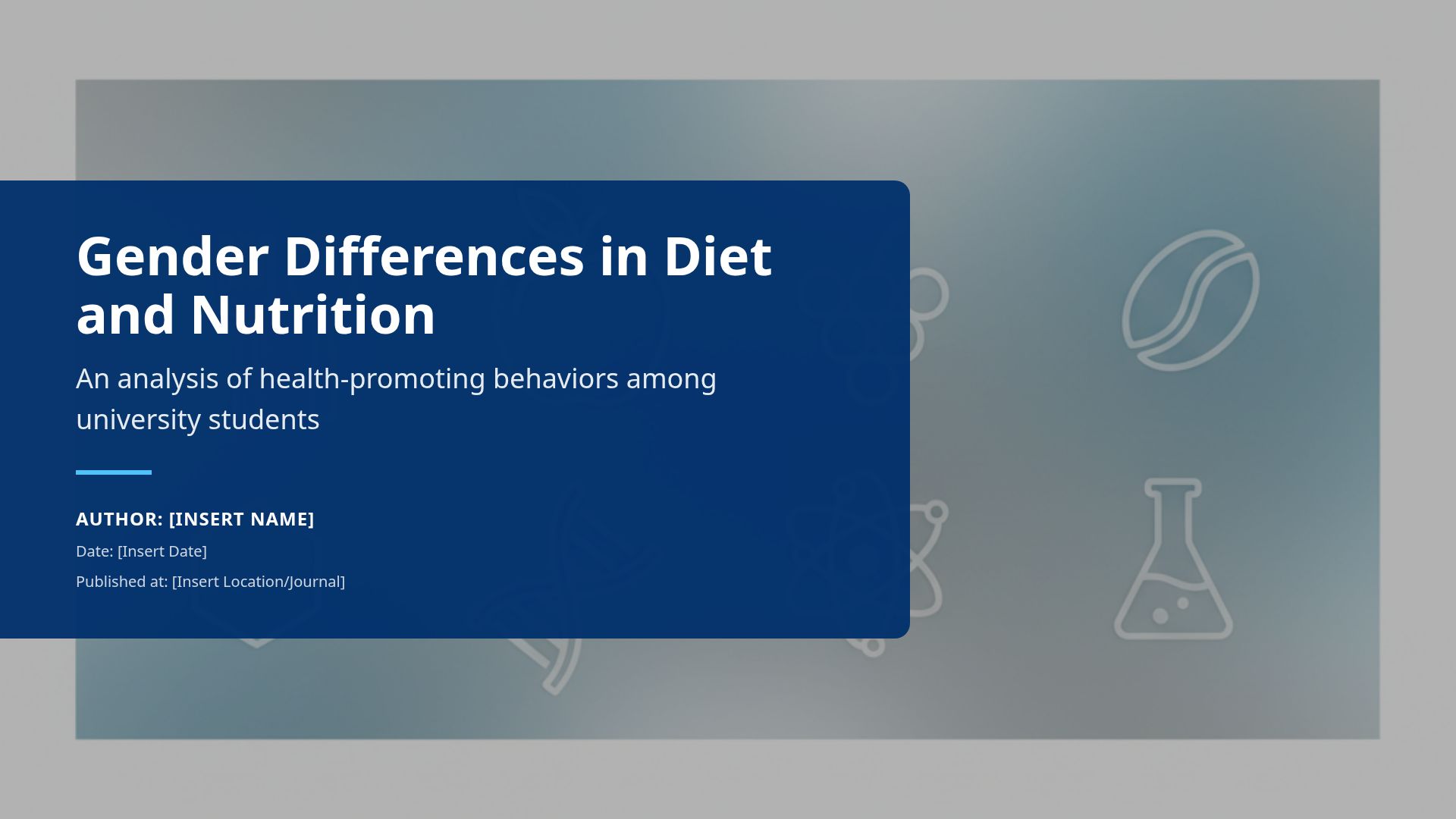 Gender Differences in University Student Nutrition Study