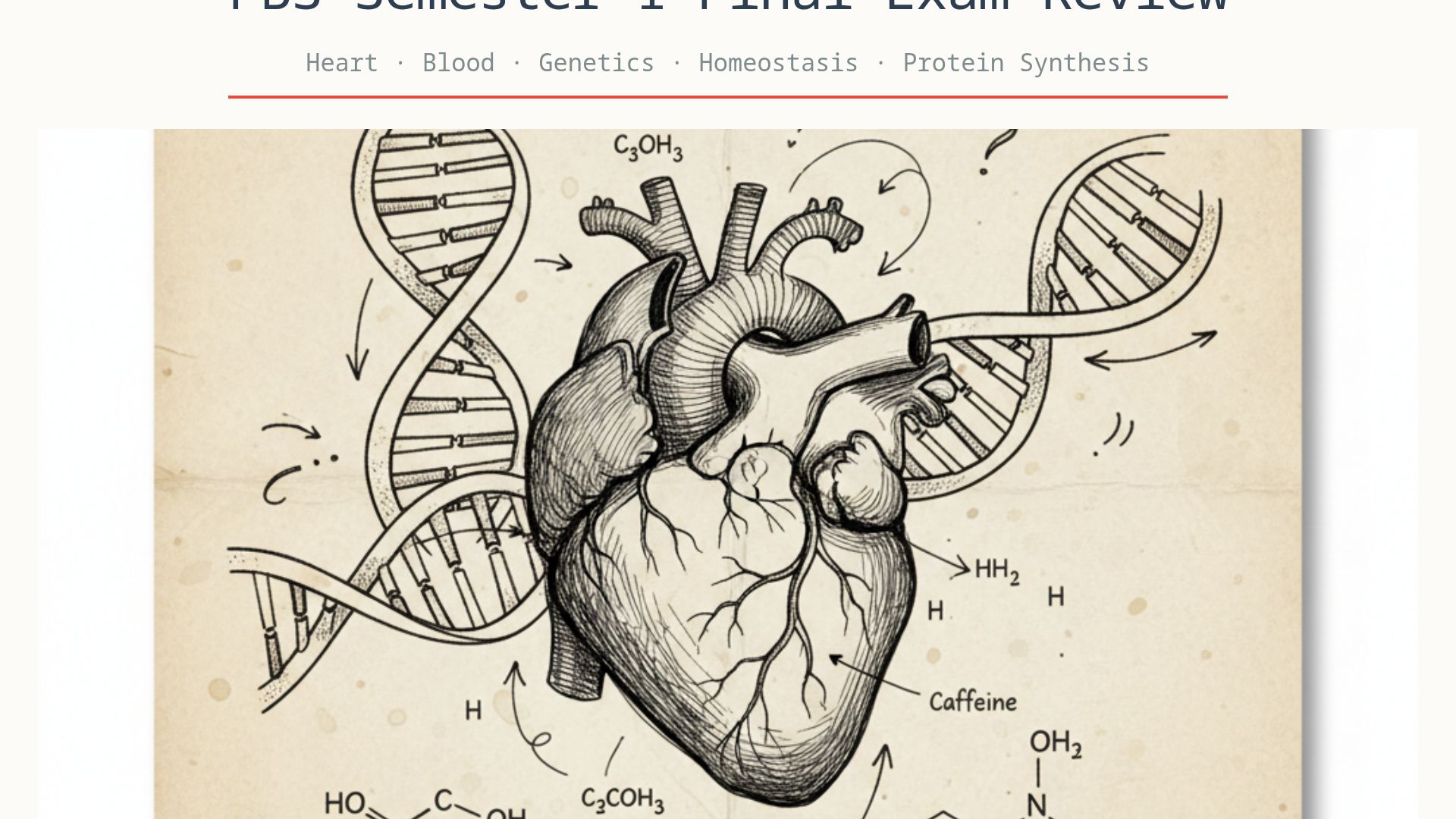 Biology Semester 1 Final Exam Review - Heart, DNA & Genetics