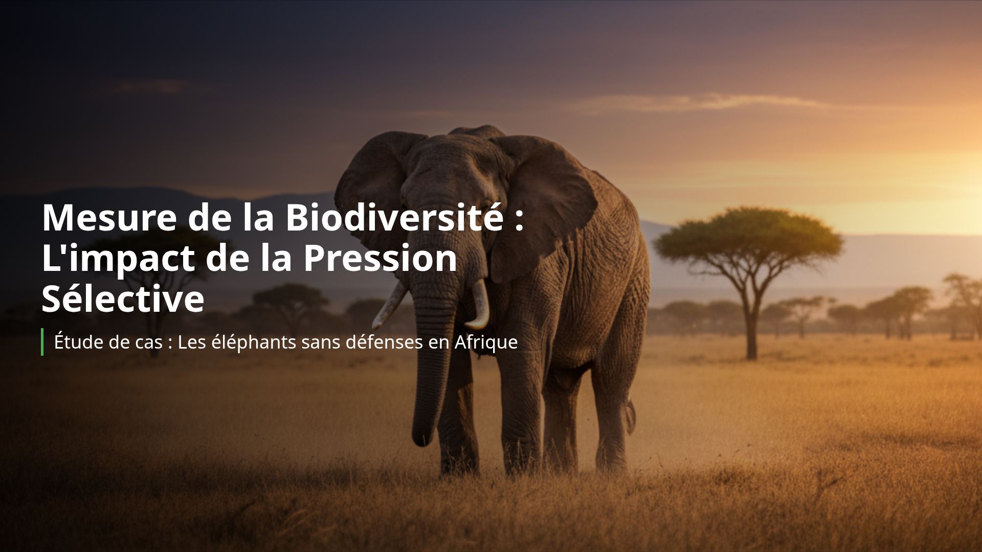 Impact humain sur la biodiversité : éléphants sans défenses