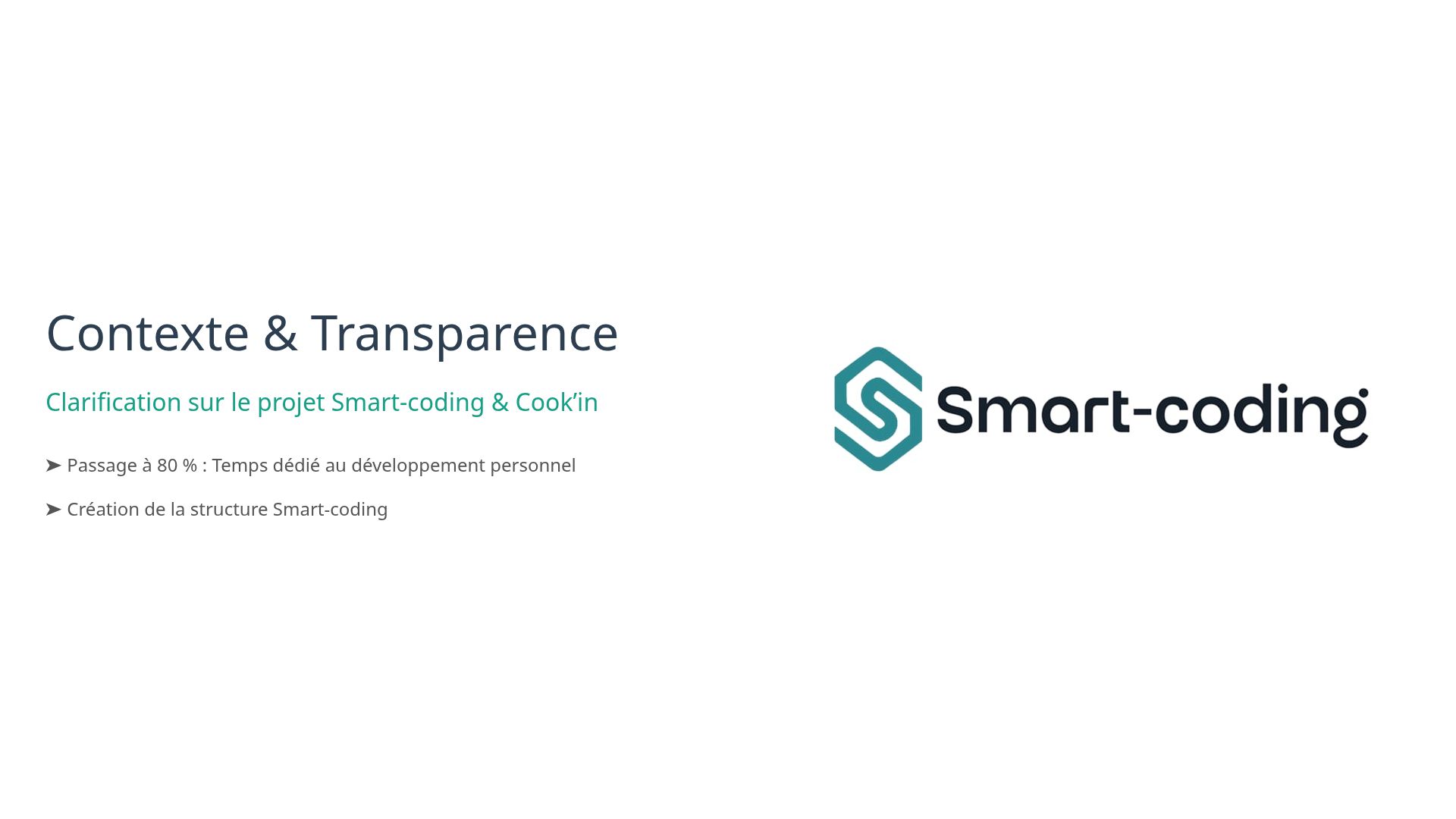 Cook'in : Transparence et Projet Smart-coding