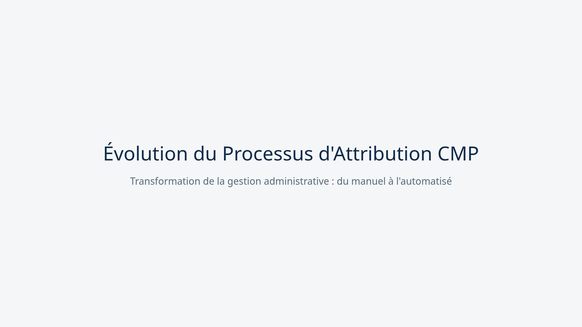Évolution du Processus d'Attribution CMP : Automatisation PMO