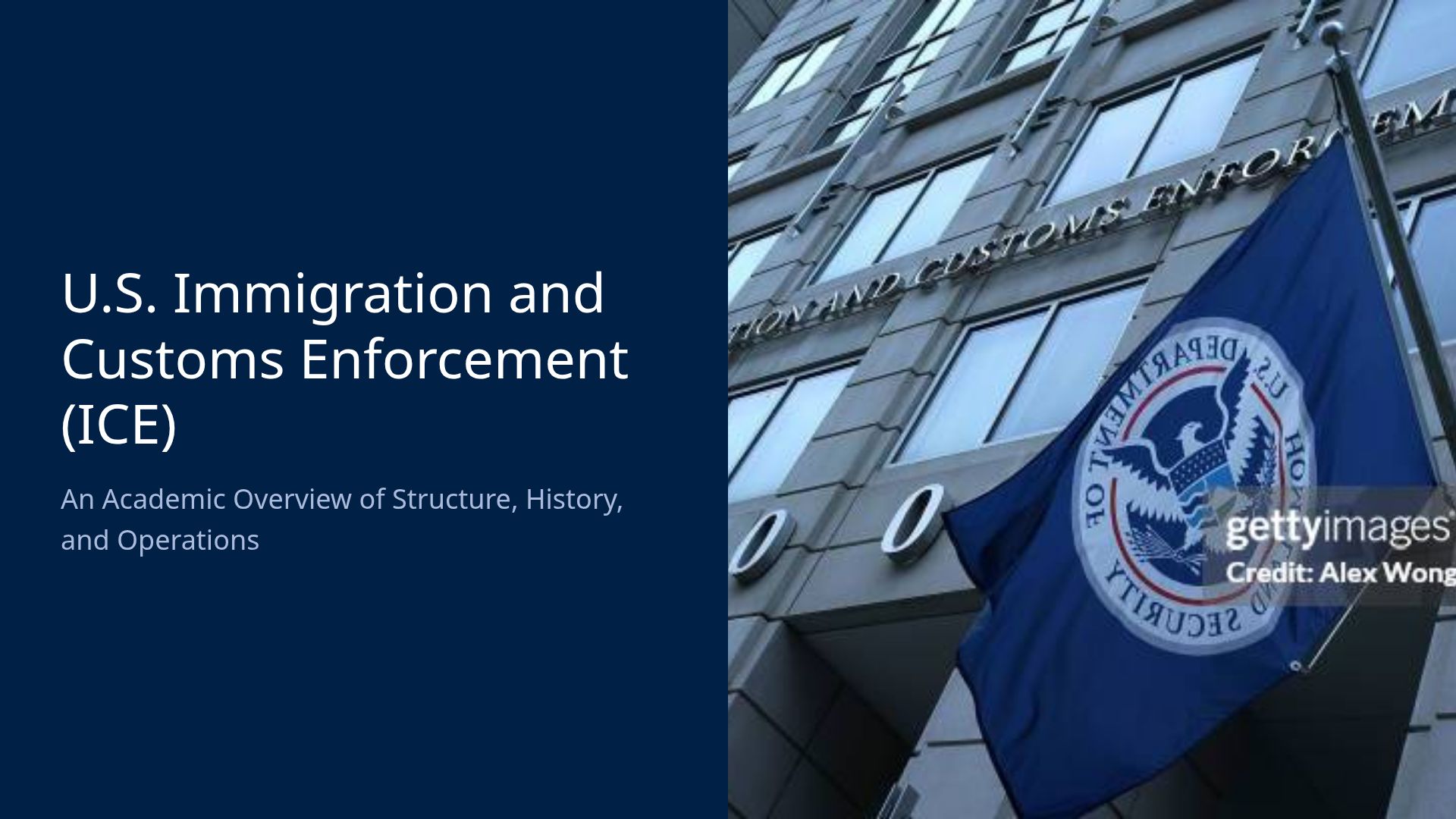Overview of ICE: History, Structure, and Operations