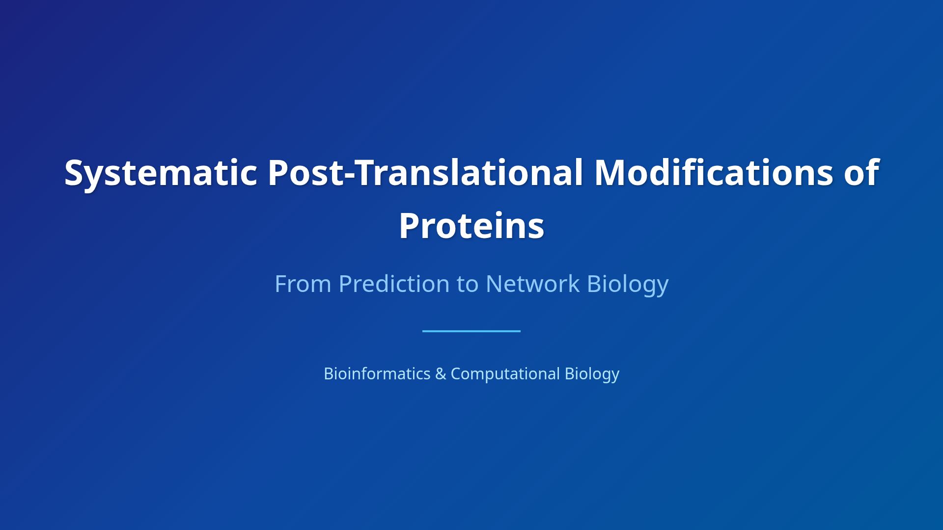 Predicting Post-Translational Modifications in Network Biology