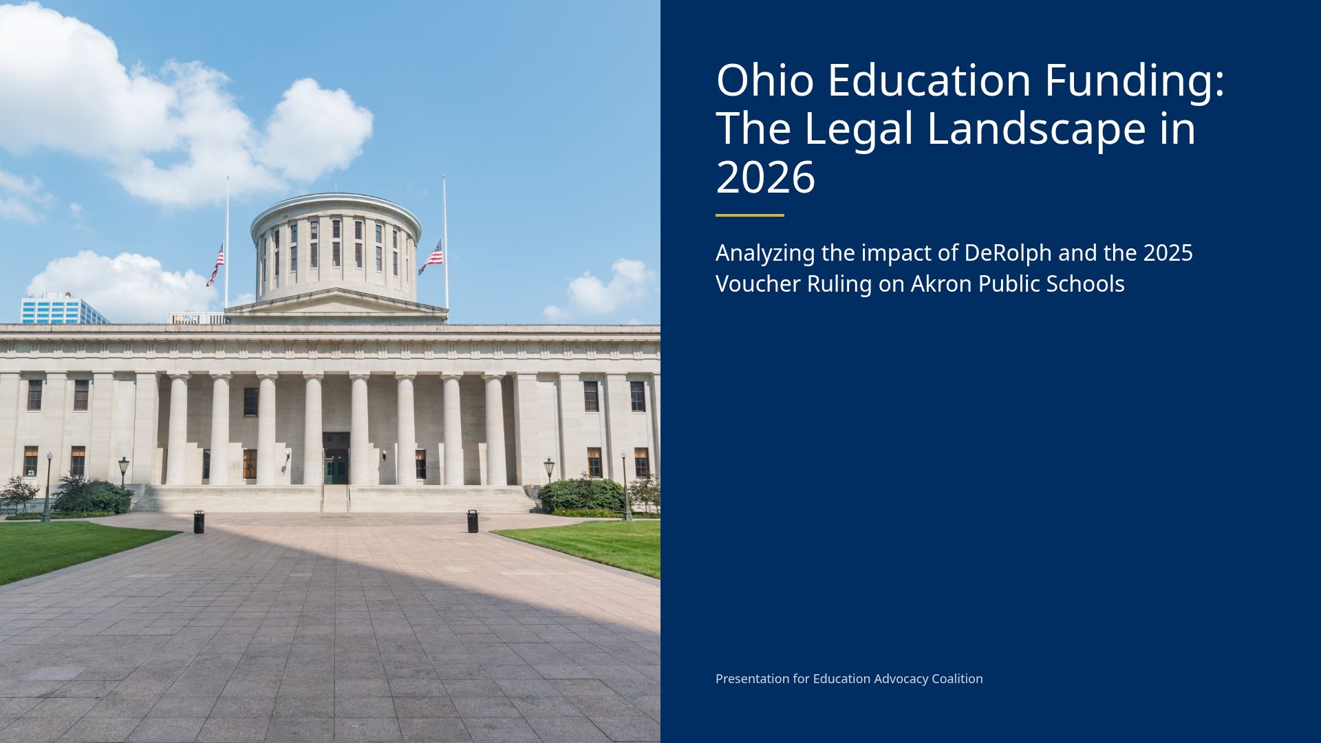 Ohio Education Funding Legal Landscape & Policy (2026)