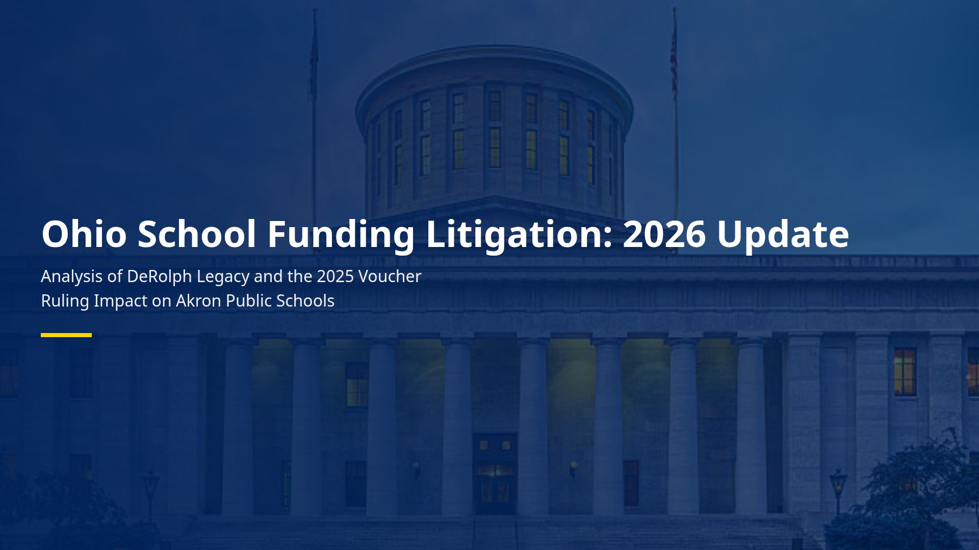 Ohio School Funding & Voucher Litigation: 2026 Update