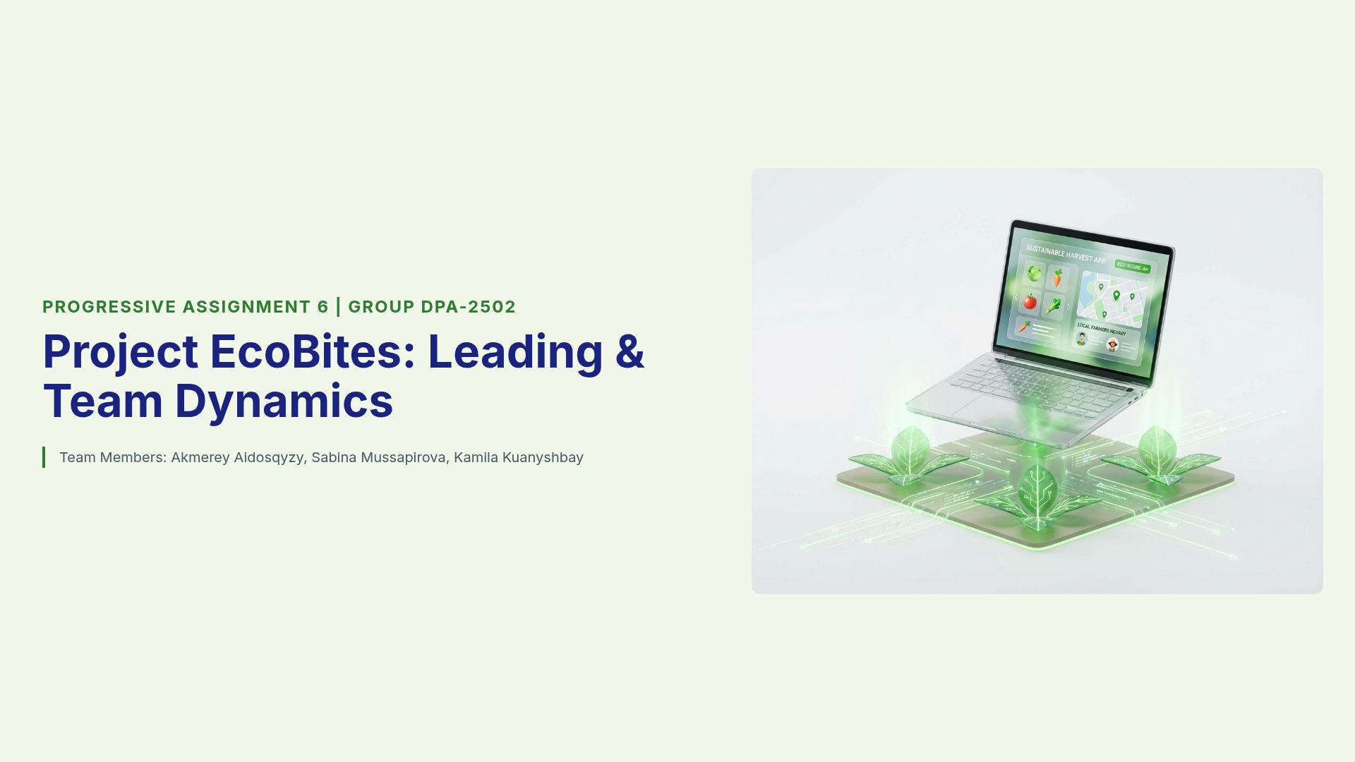 EcoBites Leadership and Team Dynamics Strategies